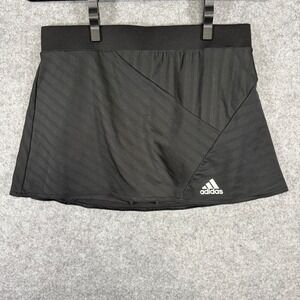 Adidas Climalite Tennis Skort Women Small Black Wrap Front Athletic Skirt S15812